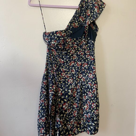 Isabel Marant Silk One Shoulder Asymmetrical Floral Mini Dress - Picture 2 of 6